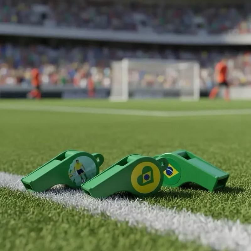 Kit Com 12 Apitos Juíz Do Brasil | 5x2cm Cada | Torcedor, Lembrancinhas, Jogo, Futebol, Seleção Brasileira | Apito
