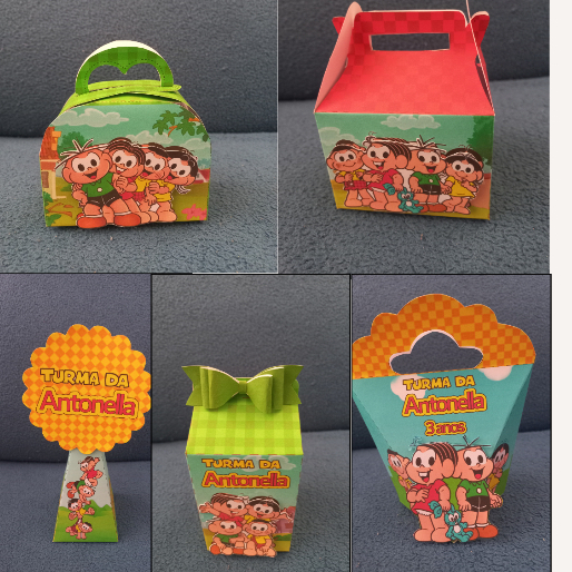 Kit Caixinhas Personalizadas para Festa Infantil | Lembrancinha de Aniversário | Tema Turma da Mônica