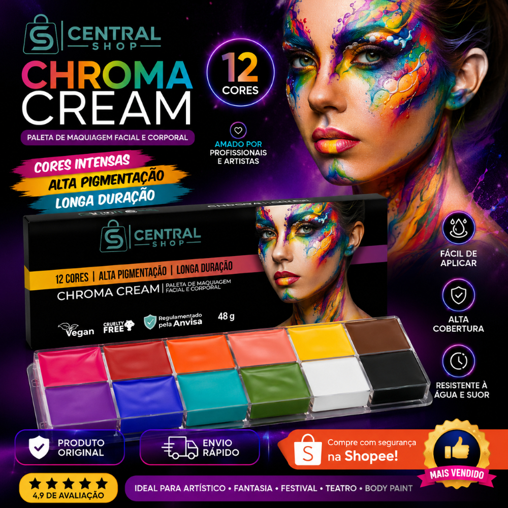Paleta de Maquiagem Colormake Chroma Cream 12 Cores