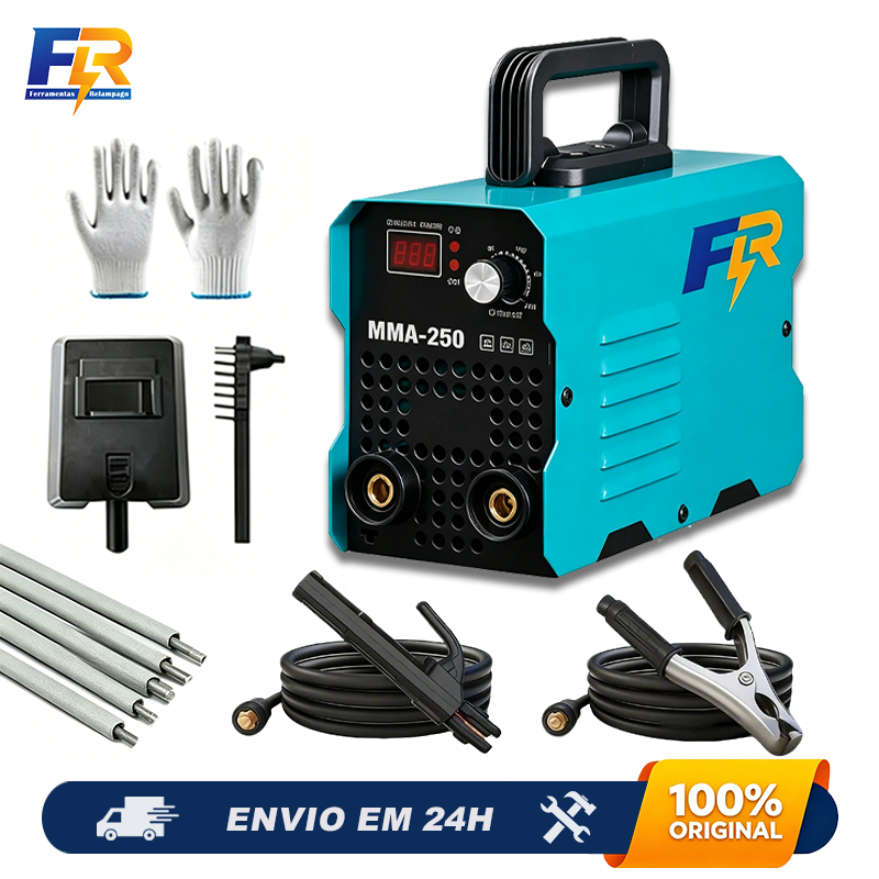 Máquina Soldagem Inversora Tecnologia IGBT MMA-250 Bivolt Portátil Profissional