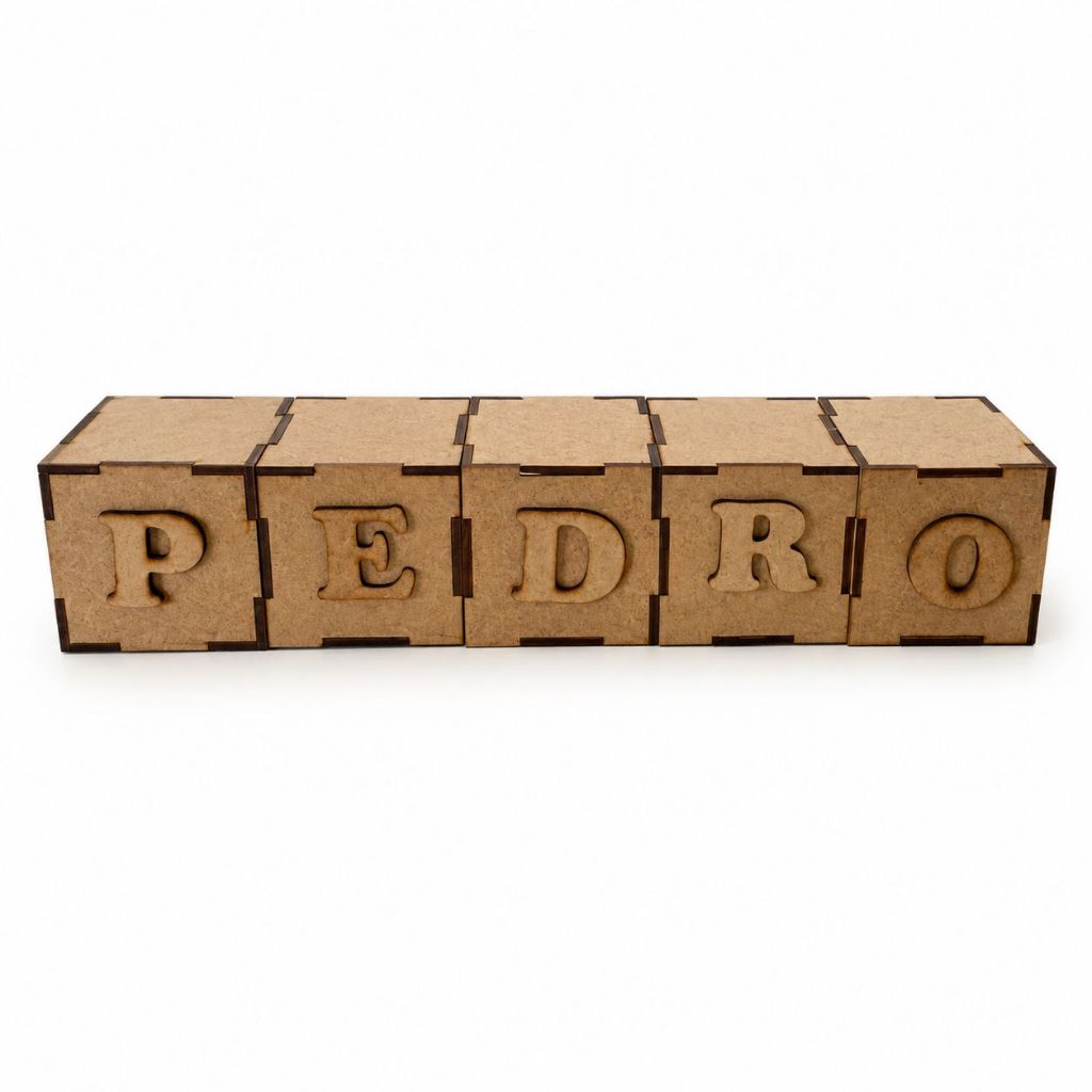 Letras em Cubos MDF cru 7cm nome Personalizado Quarto bebe Decoração cha de Bebe kit