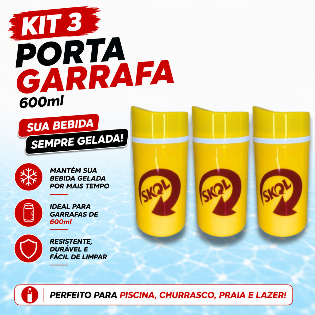 3 Porta Garrafa 600ml Skol Suporte Cerveja Marcas Personalizados