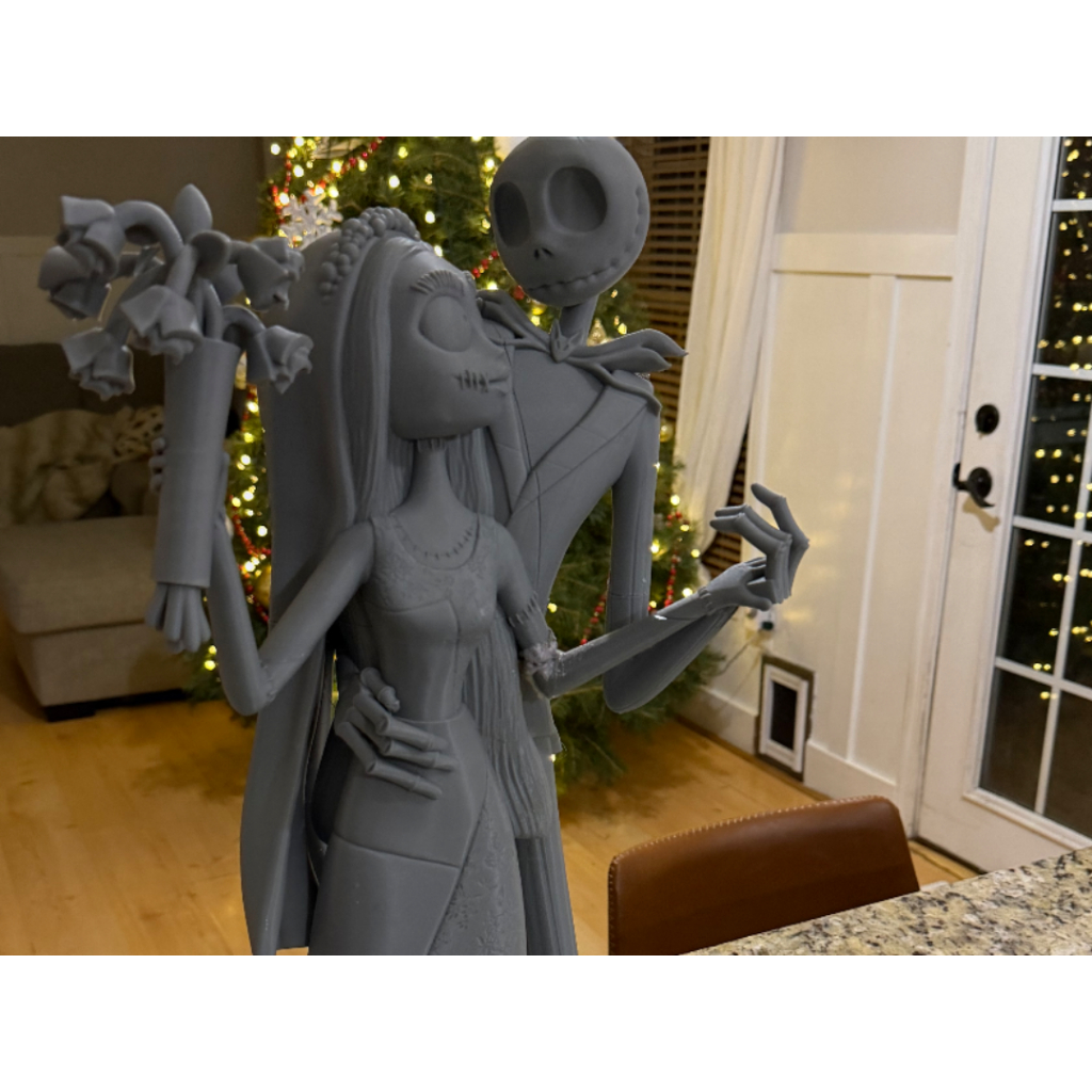 🎃 Garage Kit Jack e Sally O Estranho Mundo de Jack 15cm | Figure para Pintar e Montar | Impressão 3D PLA Premium 🎃