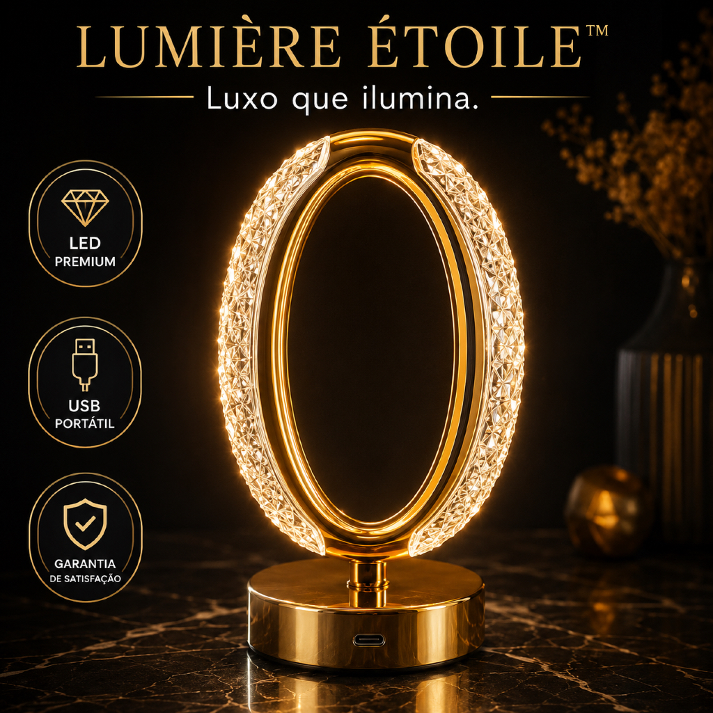Luminária LED Oval de Mesa USB Recarregável Abajur Decorativo Moderno Luz Ajustável Premium para qualquer ambiente.