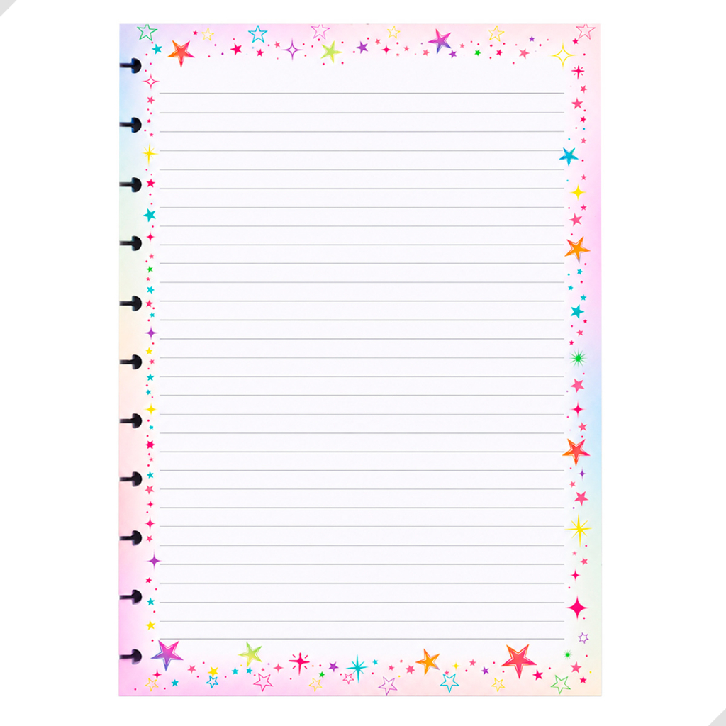 Refil 80 Folhas A4 Decorada Caderno Inteligente 11 Discos Folhas Pautadas Material Escolar