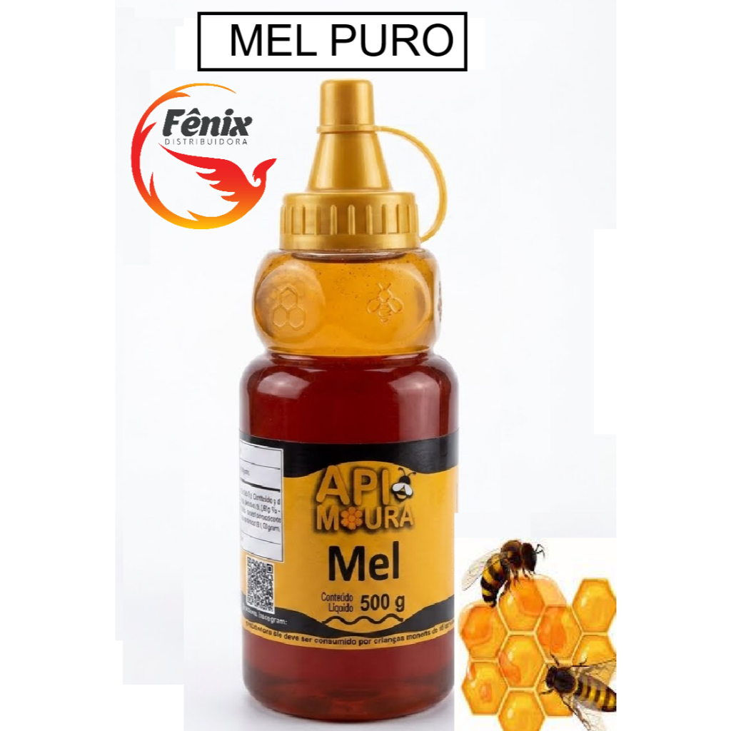 Mel Puro 100% Natural De Abelha Bisnaga Prática 500g Bisnaga API MOURA Não Contém Glúten