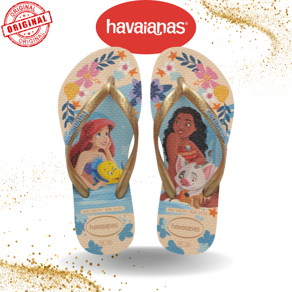 Chinelo Sandália Havaianas Kids Slim Princesas Infantil Menina