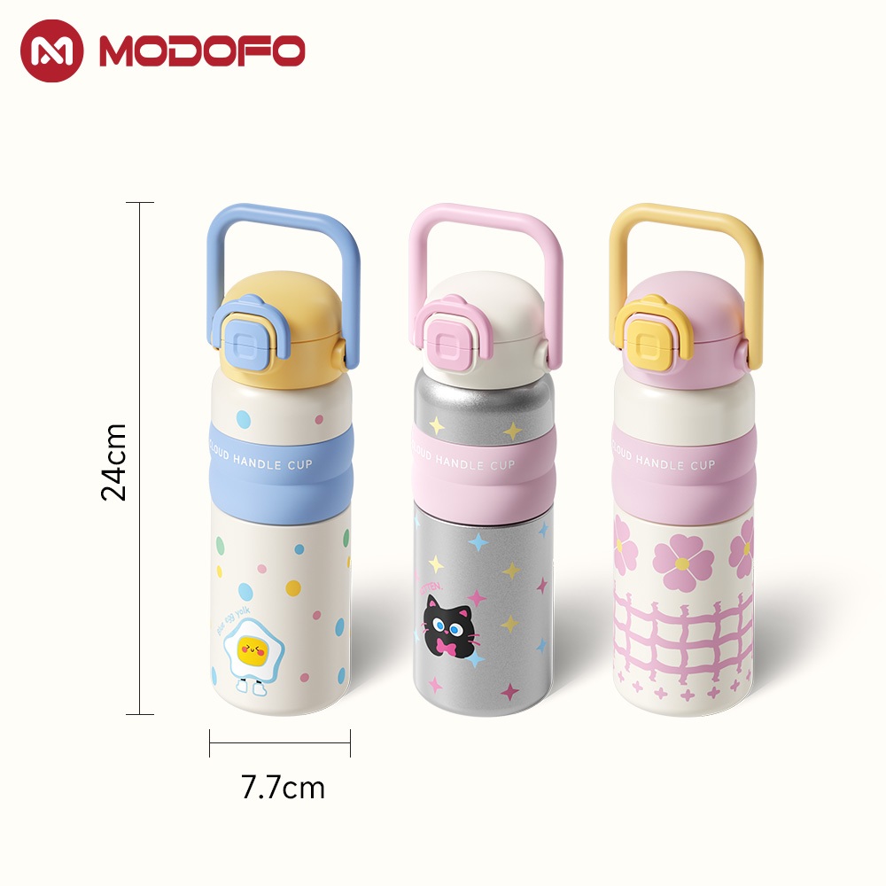 MODOFO Garrafa Térmica De água Infantil Escolar 600ml Grande Copo Termico De Agua