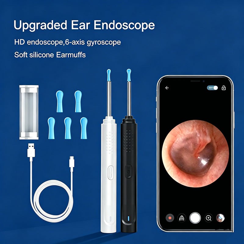 Limpador de Ouvido Otoscópio Removedor de Cera com Câmera Limpeza Wireless
