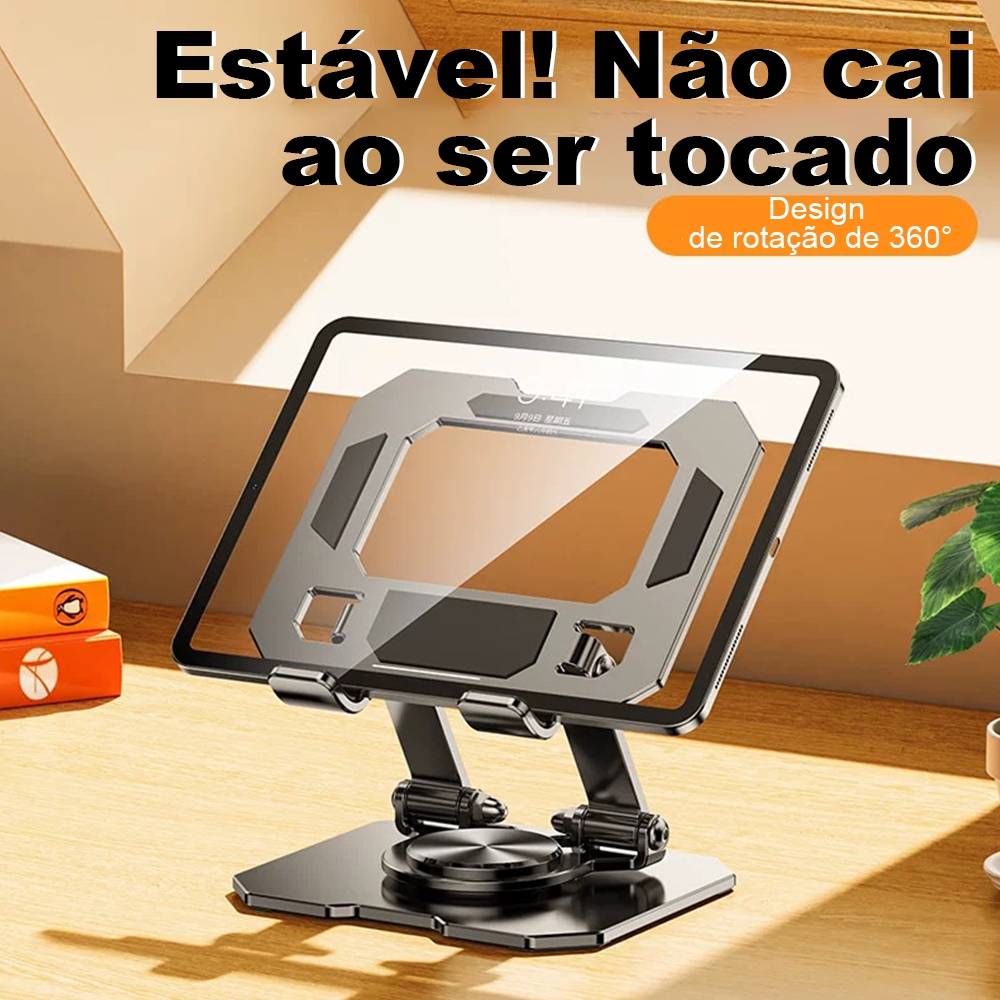 Suporte de Metal Ajustável para Notebook/Tablet,360° Giratório ,Ideal para Escritório e Casa