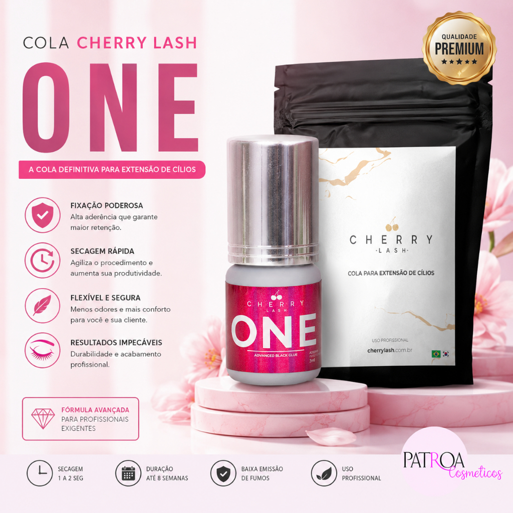 Cola Para Extensão De Cílios One Cherry Lash Adesivo Pro Cor Preto