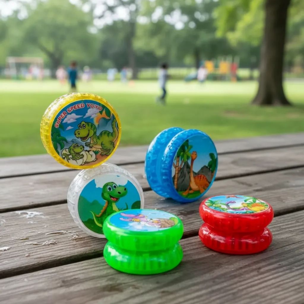 Caixa 12 Super Ioiô Yoyo Luz Led Colorido Infantil Prenda Brinquedo