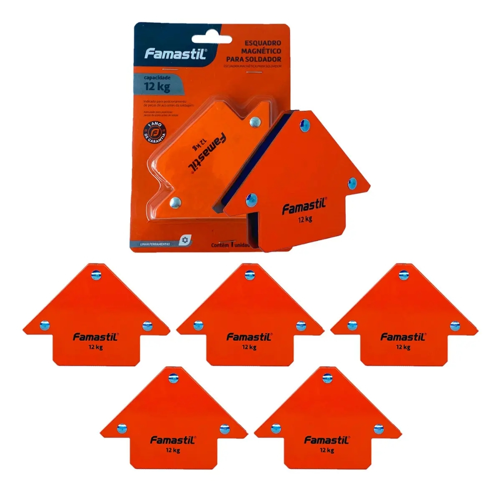Kit Esquadro Magnetico Para Solda 12 Kg Famastil