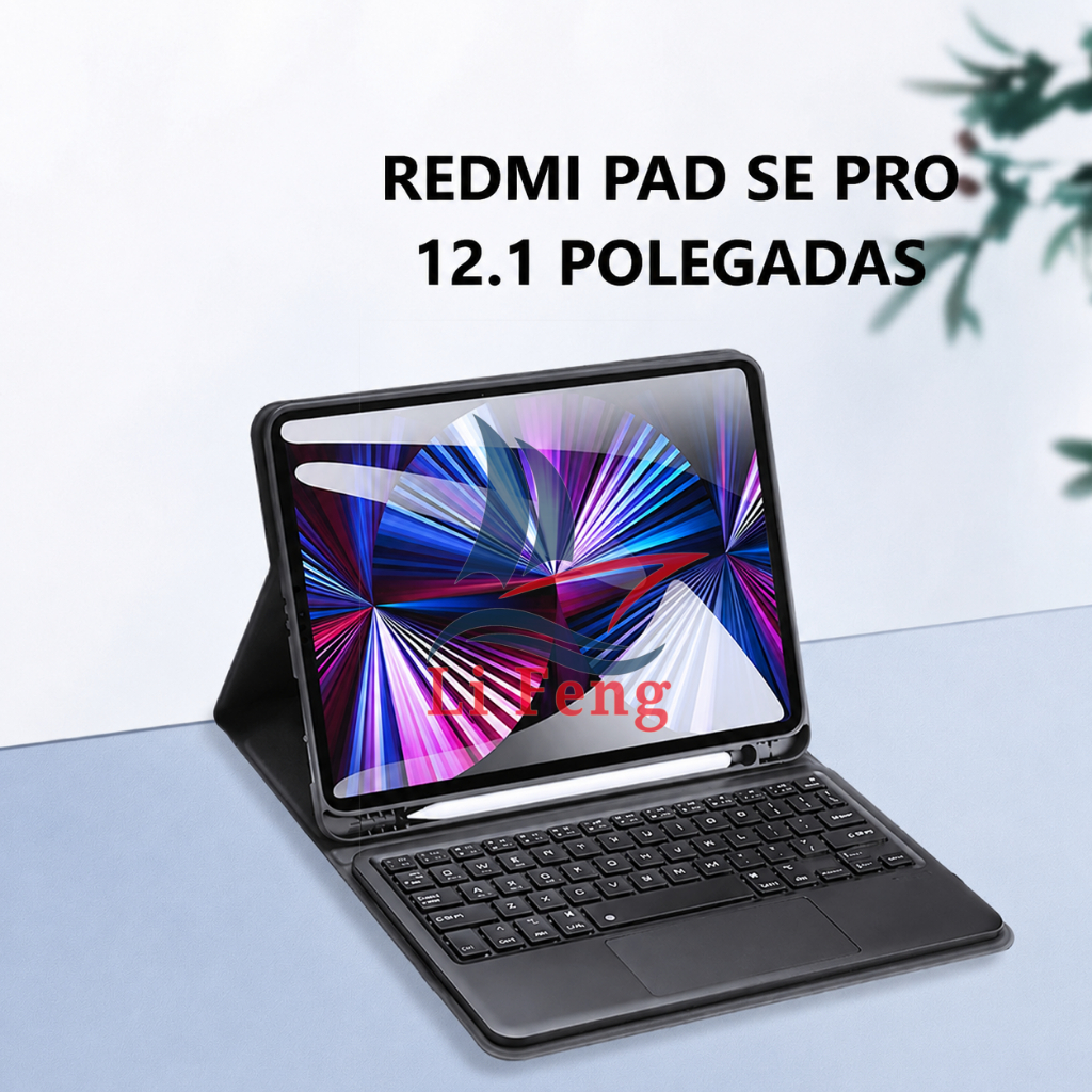 Capa Magnética Com Teclado E Suporte Caneta Para Redmi Pad Pro / Poco Pad 12,1" (2024)/ Redmi Pad 2 Pro 12.1"