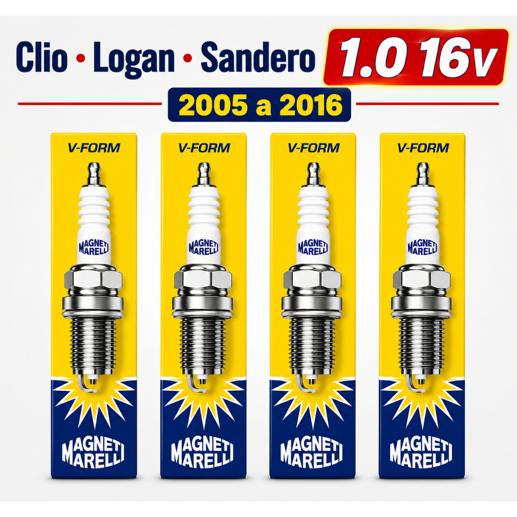 Jogo Vela Ignição Clio Logan Sandero 1.0 16v 2005 a 2016