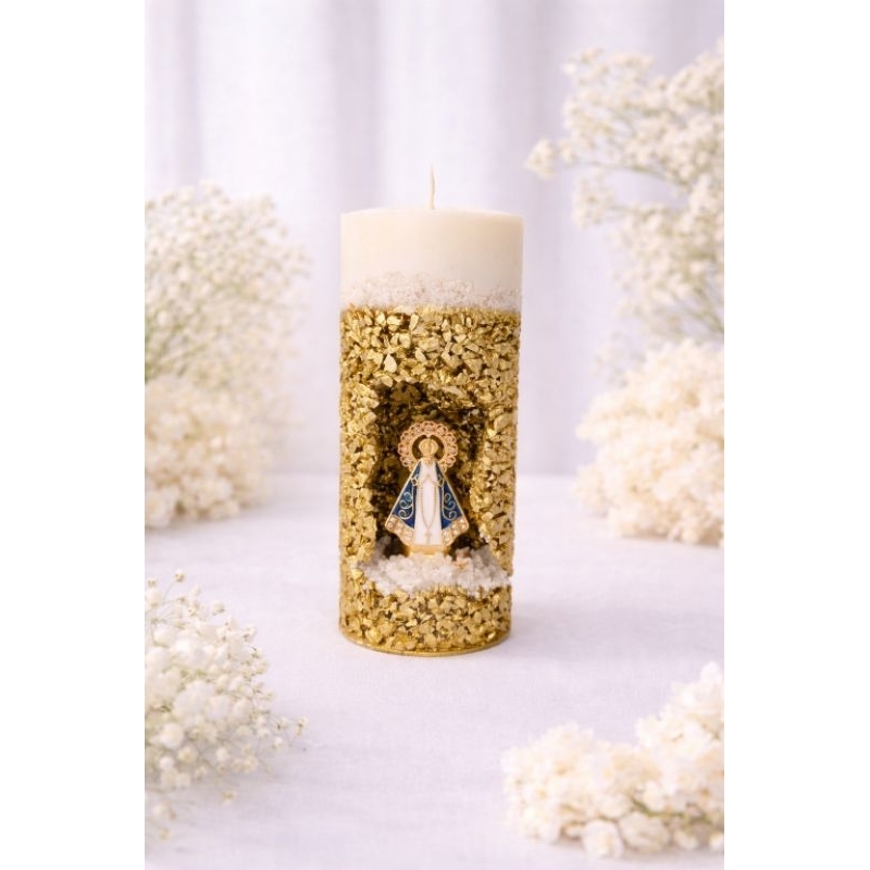 Nossa Senhora Aparecida vela presente religioso católico artesanal