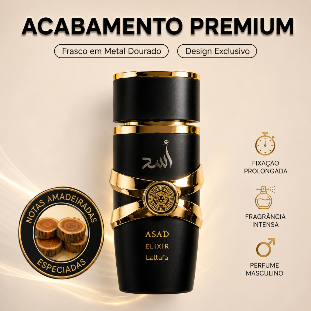 Perfume Lattafa Asad 100ml EDP Masculino Árabe Mais Vendido Tendência