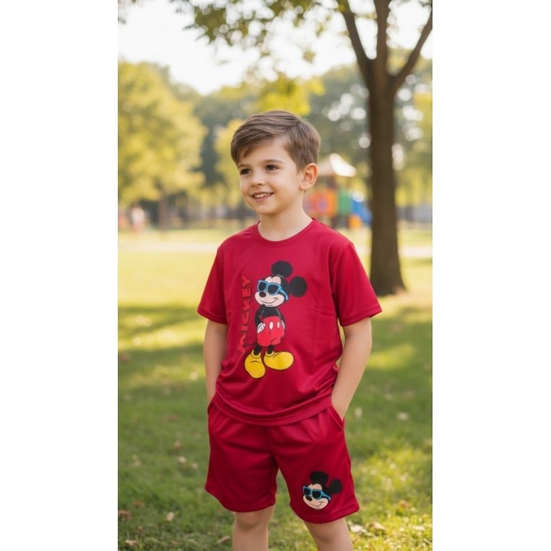 🐭❤️ Conjunto Mickey Menino Conjunto Infantil Mickey Masculino Camiseta e Bermuda Menino
