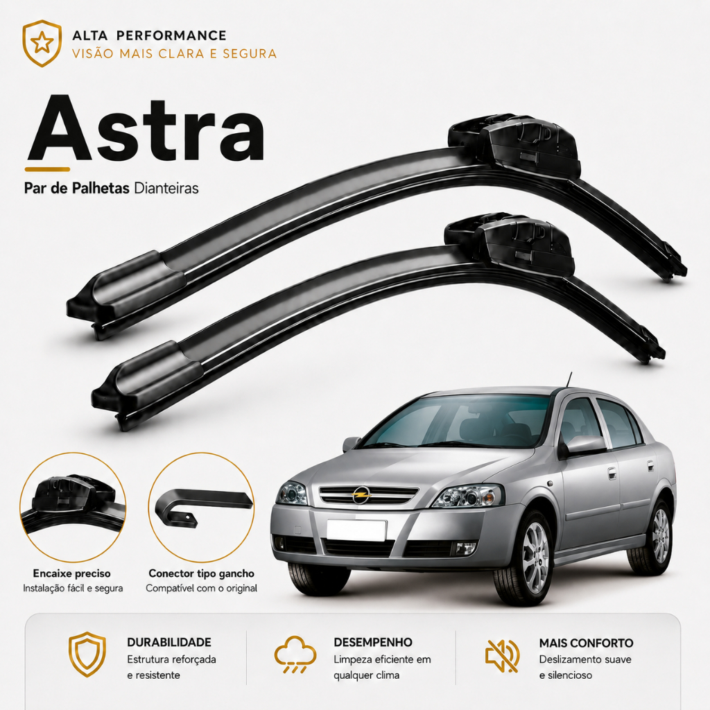 Par Palheta Astra 98 a 2013 Limpador Parabrisa Silicone Premium Pronta Entrega Envio Rápi…