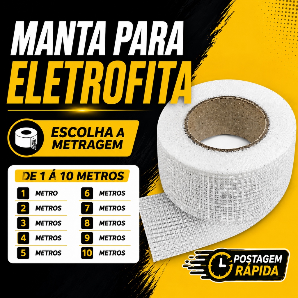Tela Adesiva de fibra de vidro para Eletrofita- Manta para Eletrofita (1 á 10  METROS)