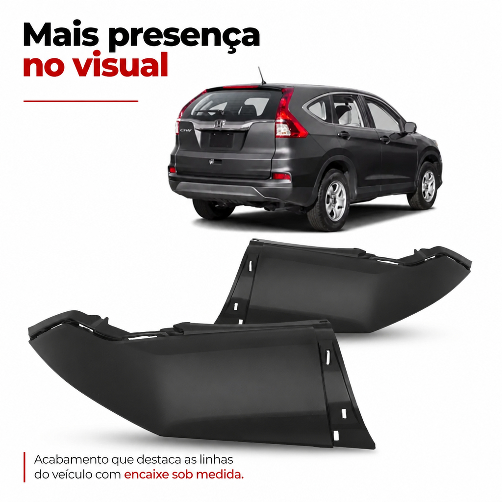 Par/Un Ponteira Parachoque Traseiro Crv 2015 2016 2017 Texturizado