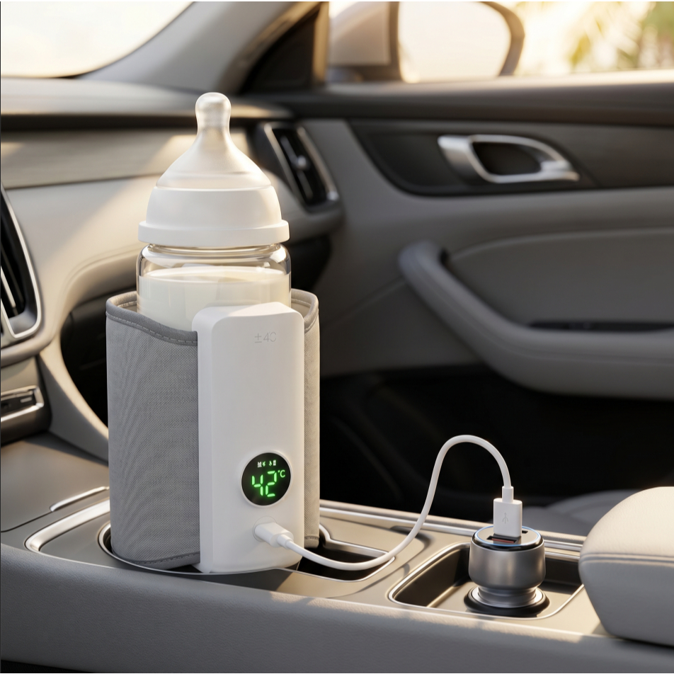 Aquecedor De Mamadeiras Portátil, Sem Fio Para Viagens e Misturador