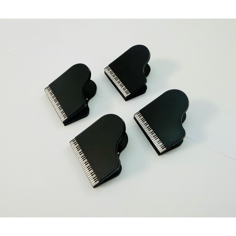 Kit 4 Clipes Plastico para Partitura Piano Preto