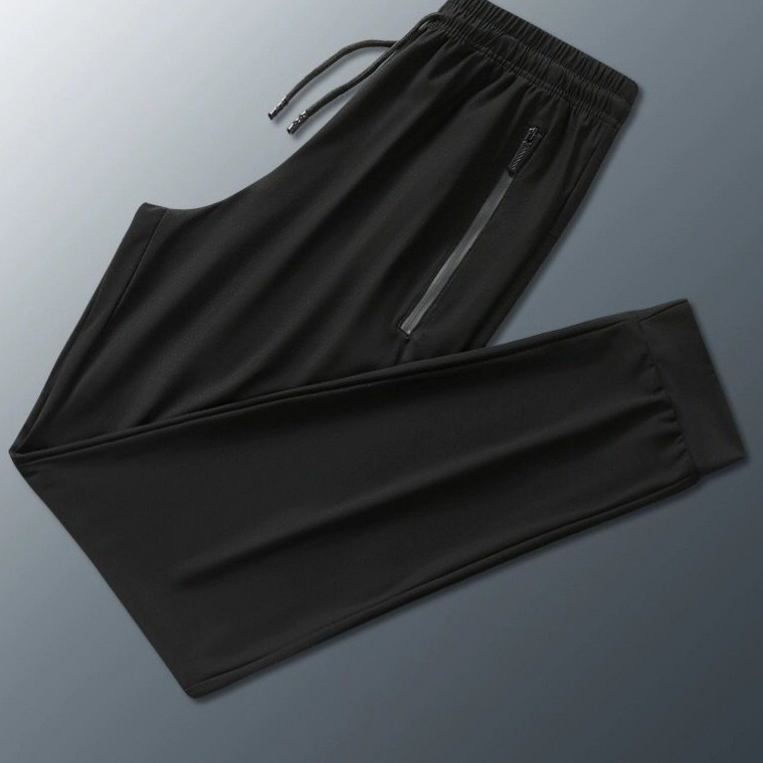 Calça Jogger Preta Masculina Dry Fit Com Fitas Esportiva