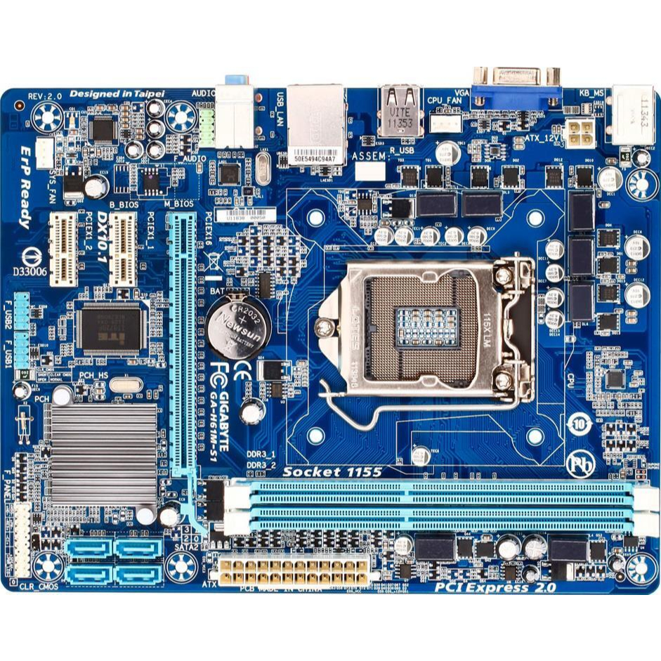Placa Mãe Gigabyte Ga-h61m-s, Lga 1155 - Ddr3 + Fan - Intel (Usado)
