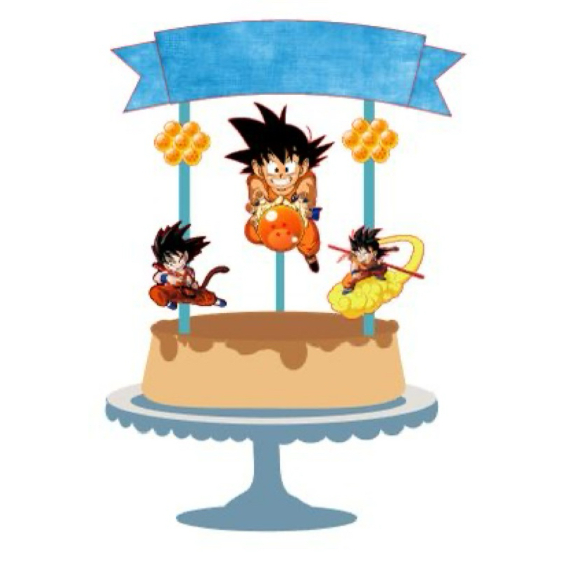 Topo de bolo topper personalizado Dragon Ball | Topper | Cake Topper | Festa infantil