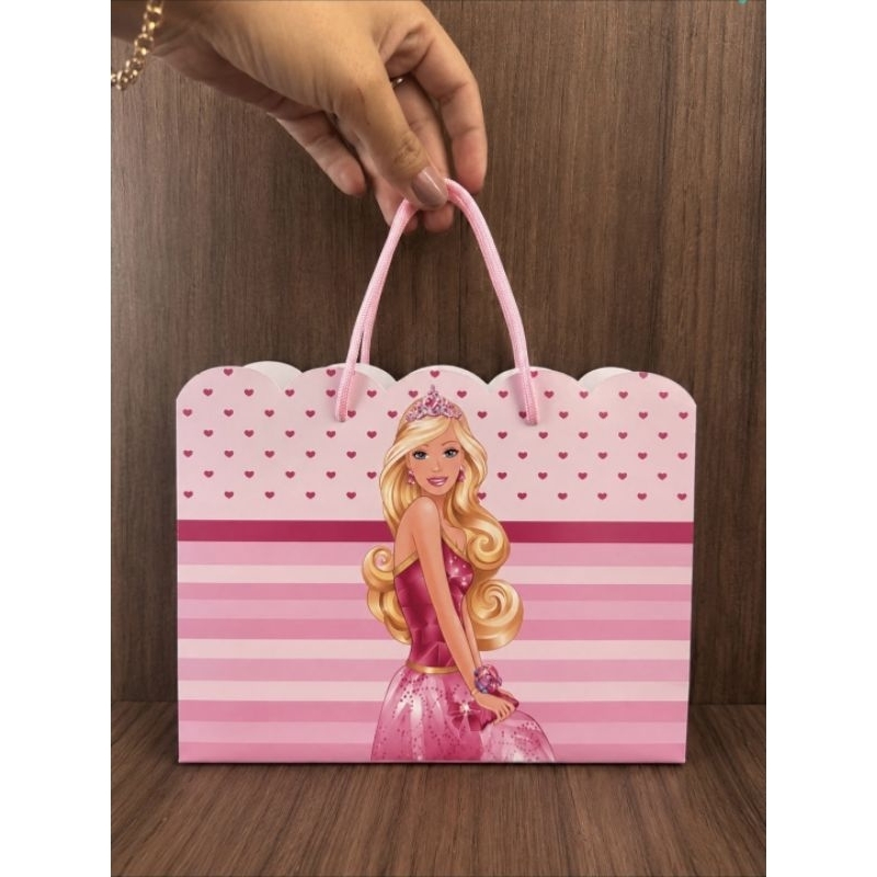 15 Sacolinha de Aniversário - todos os modelos-Lembrancinha personalizada - barbie - 14X5,5X17,5