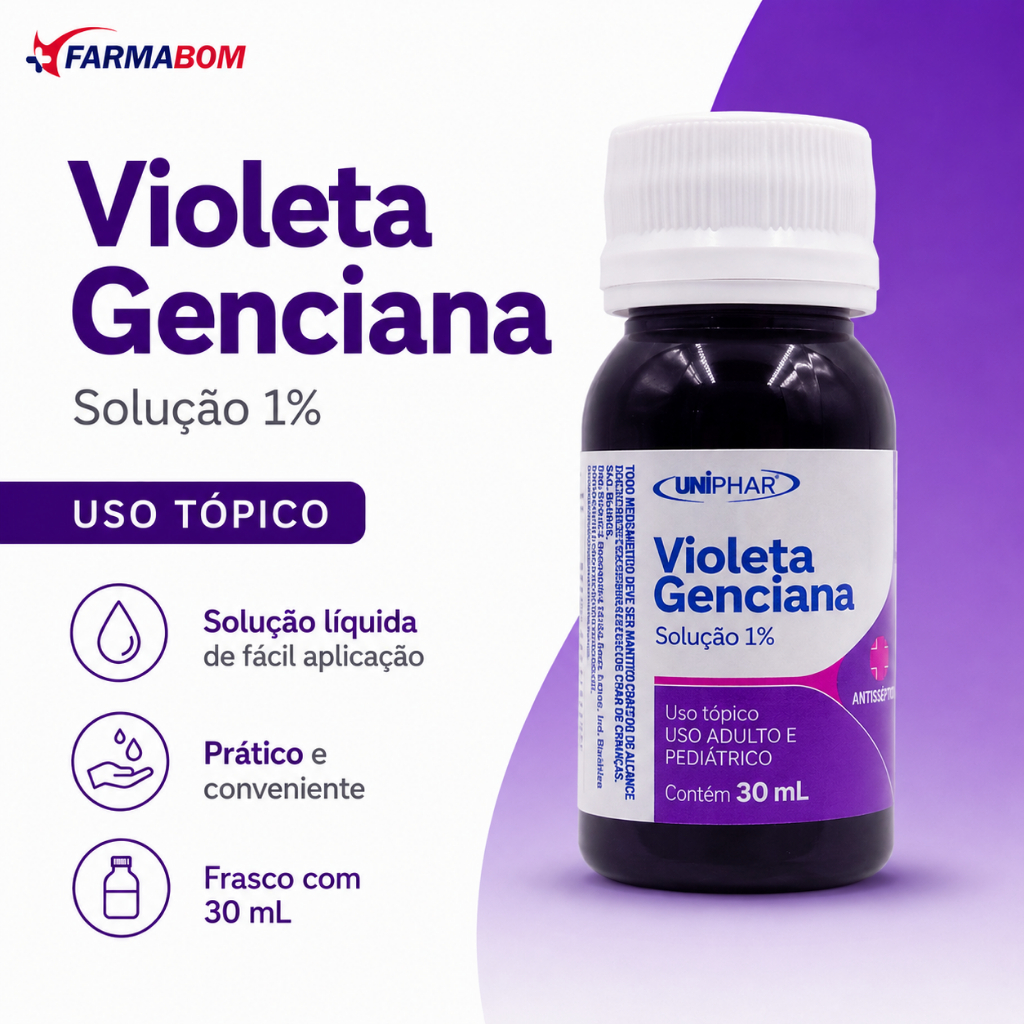 Violeta Genciana Solução 1% 30ml - Versátil - Unipharma