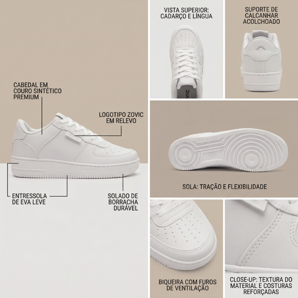 4 Pares Tênis Masculino Unissex Moderno Macio e Versátil Para Looks Casuais de Sucesso — imagem 2 de 2