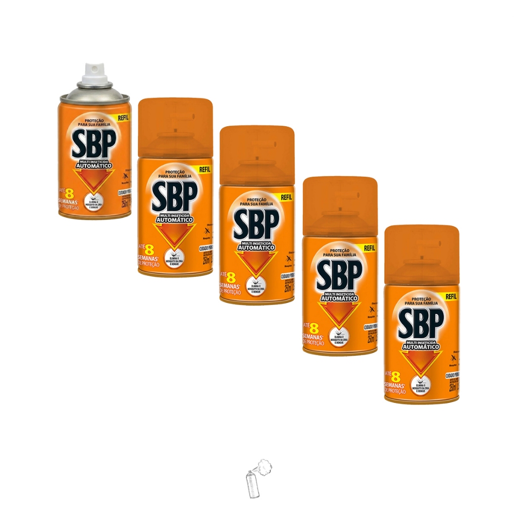 Inseticida Automático Sbp Multi Refil 250ml Kit 5