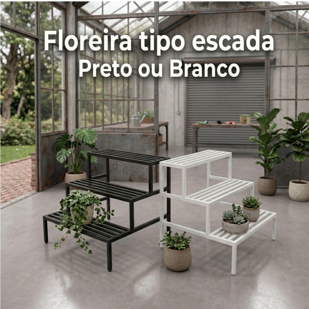 Suporte Floreira Escadas Ferro Jardineiras Vasos Flores Tmt