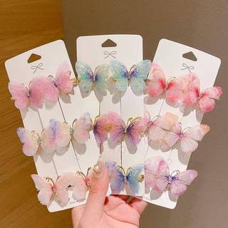 6/12/18pcs bling Rhinestone Decorative Butterfly Shaped Hair Clips Bangs Barrettes