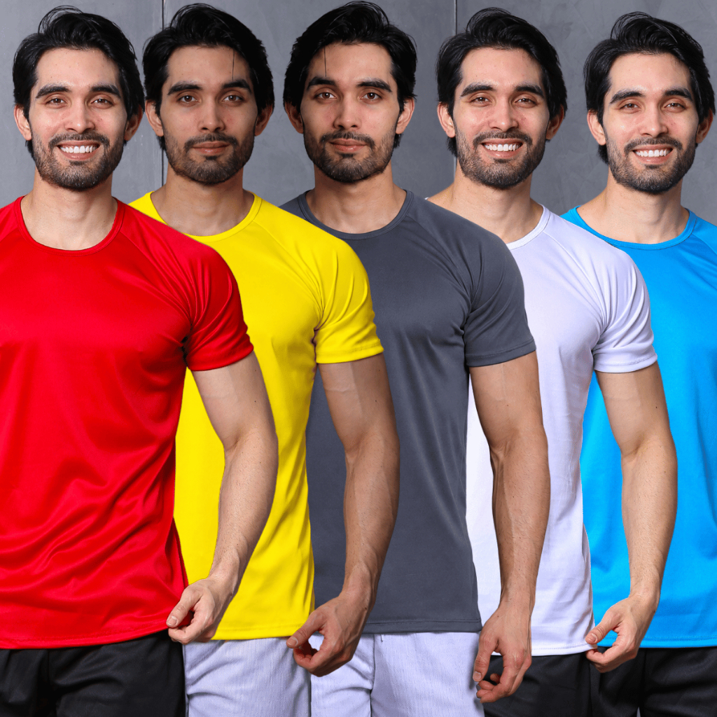 Kit 5 Camisetas Dry Fit Masculina - Casual - Treino - Academia - Esportes - Exercícios - Corrida