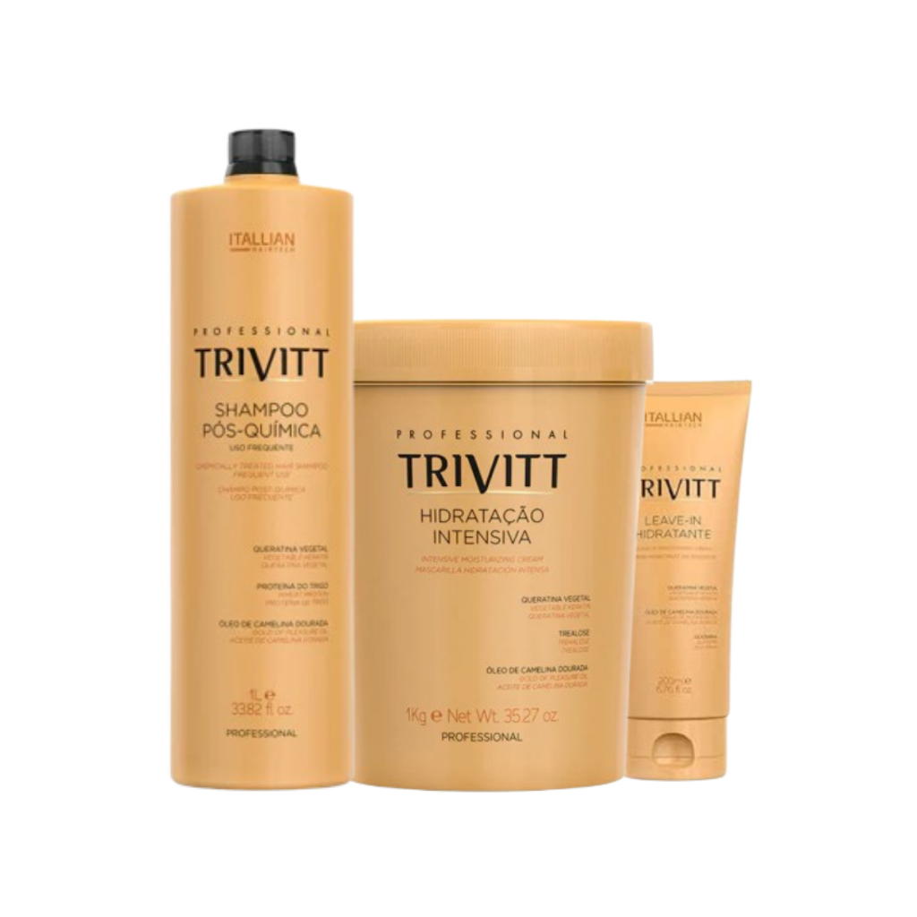 Kit Itallian Hairtech Trivitt - Shampoo 1L , Máscara 1Kg e Leave In 200ml