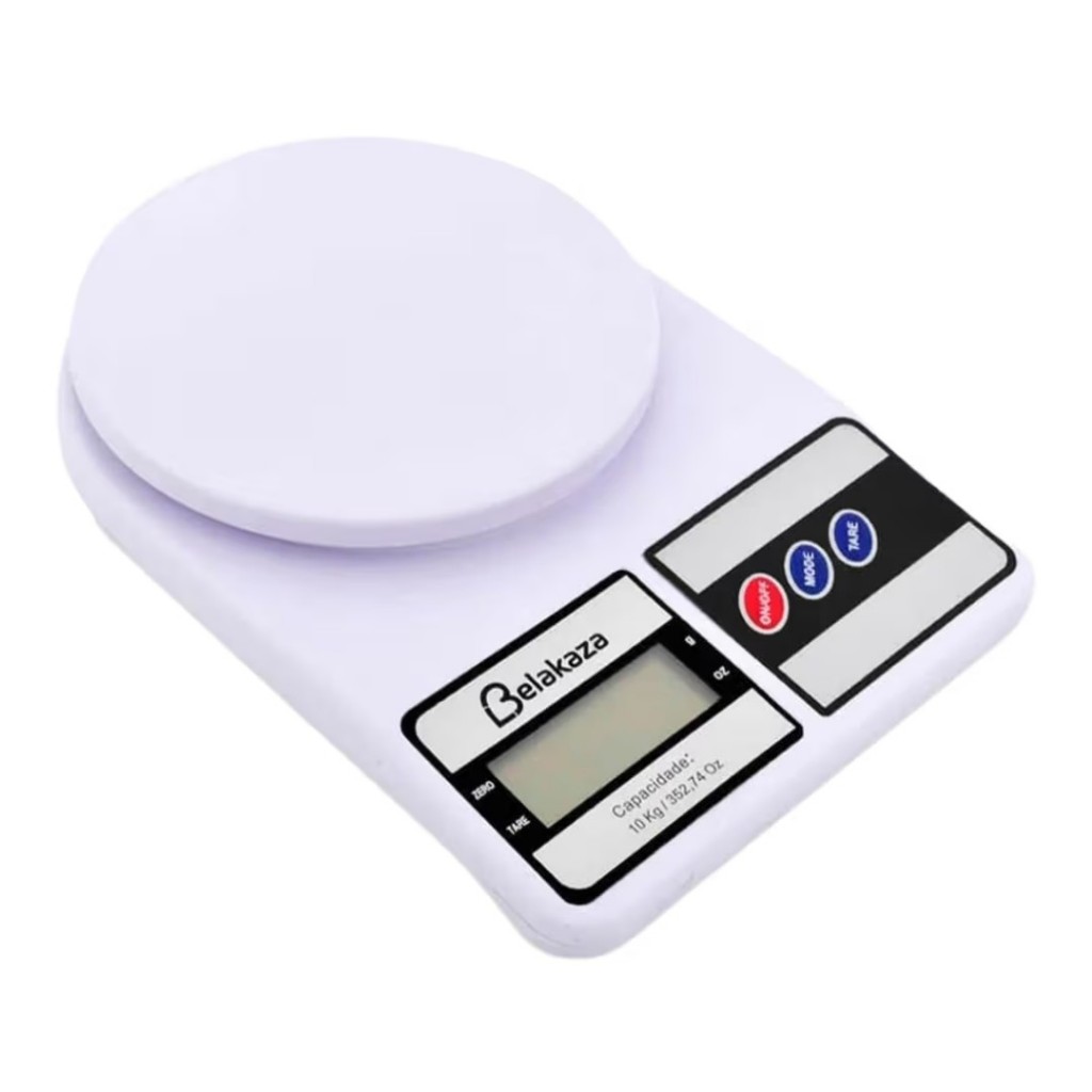 Balança Digital de Cozinha 10kg Belakasa Alta Precisão | À Pilha AAA | Resistente para Dia a Dia