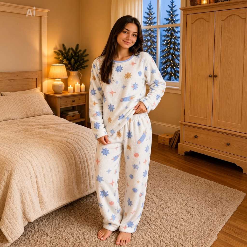 Pijama de Frio Feminino Soft Peluciado Inverno Conjunto Quentinho