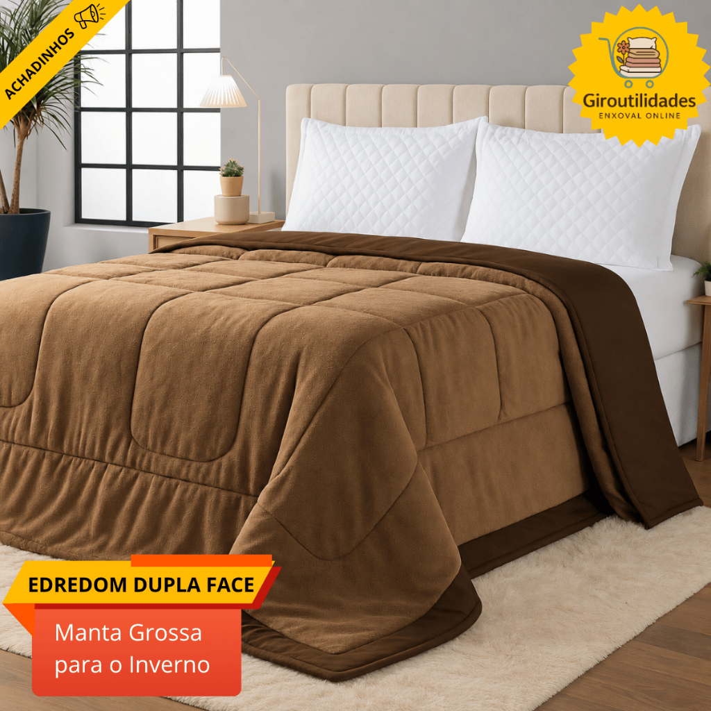 Coberdrom Edredom Casal Queen Dupla Face 2,40m x 2,20 Fofinho Quentinho Ultra Macio