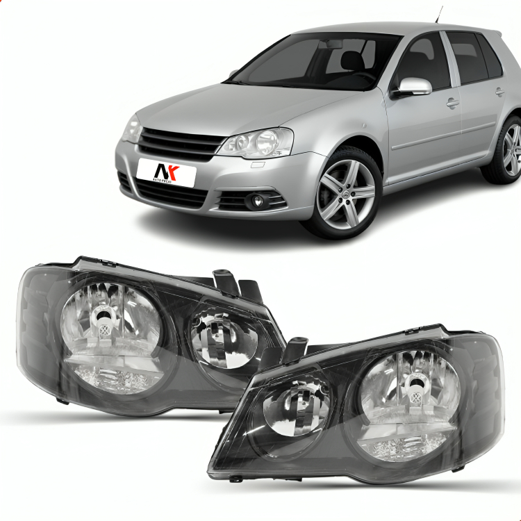 Par/Un Farol Dianteiro Golf 2008 2009 2010 2011 2012 2013 Fume Anel Preto