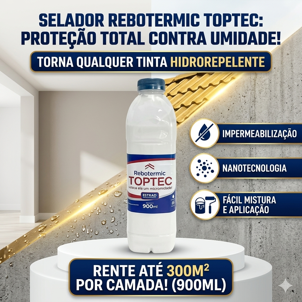 Selante Liquido Concentrado Rebotermic Protecao Laje Telha Parede Muro Contra Batida De Chuva