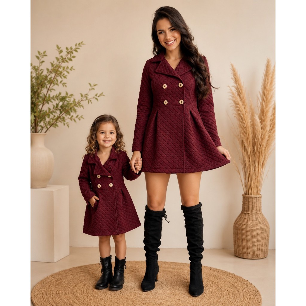 Sobretudo Tal Mãe Tal Filha Roxo ( pronta entrega ) ( promoção ) 2 peças
