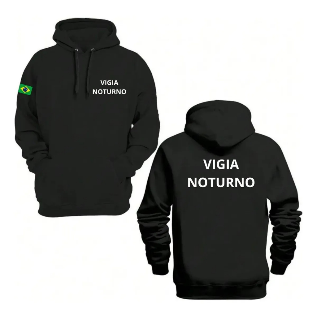 Blusa Moletom Canguru Vigilante Noturno Segurança Vigia