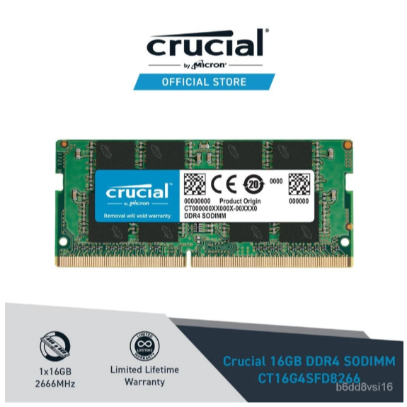 Memória RAM Crucial 16GB DDR4 2666MHz – Notebook