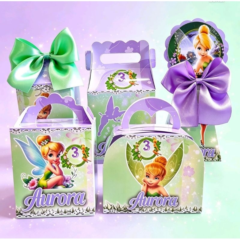 Kit Festa Tinker Bell | Caixinha Personalizada Fada sininho | Lembrancinhas Aniversário Infantil | Decoração de Festa