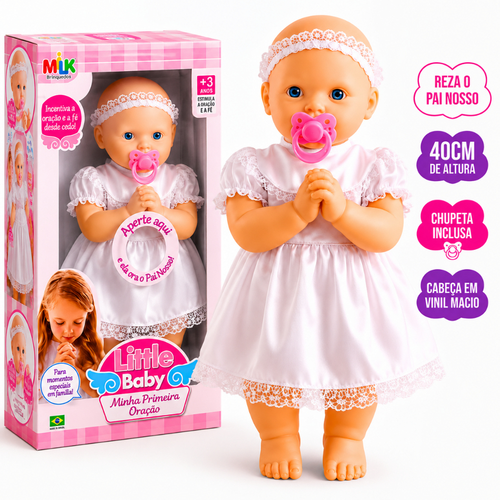 Boneca Little Baby Minha Primeira Oração- Reza O Pai Nosso