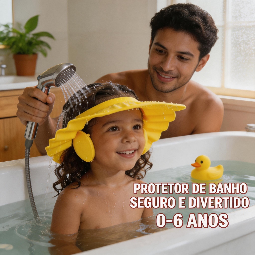 Chapéu de Banho para Bebê: Anti - Shampoo, Protetor de Olhos Ideal para Cuidados Diários