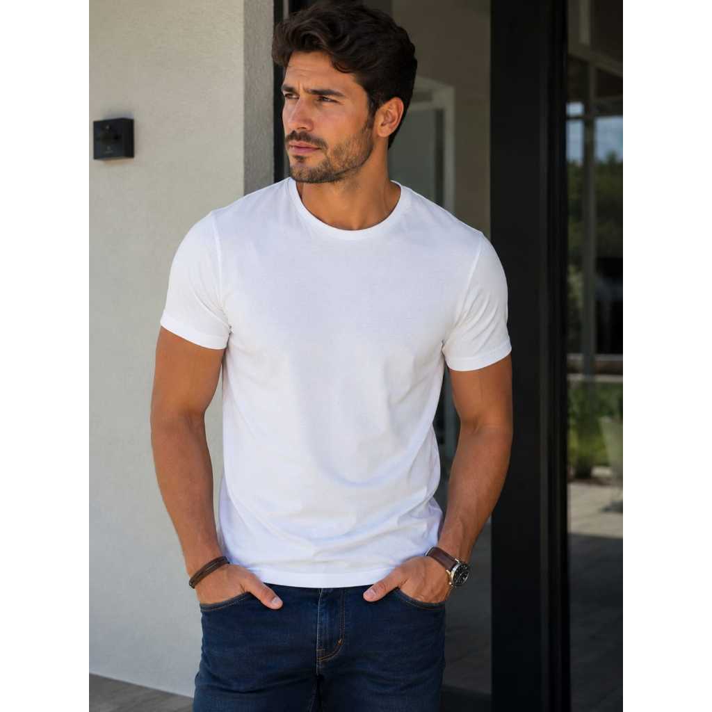 Camiseta 100% Algodão Premium Camisa Lisa Masculina Estilosa Confortavel